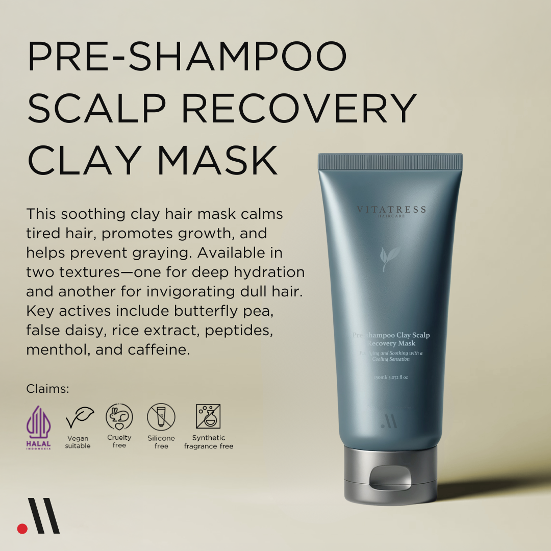 Meiyume Stock APAC ODM - VitaTress pre-shampoo scalp recovery clay mask