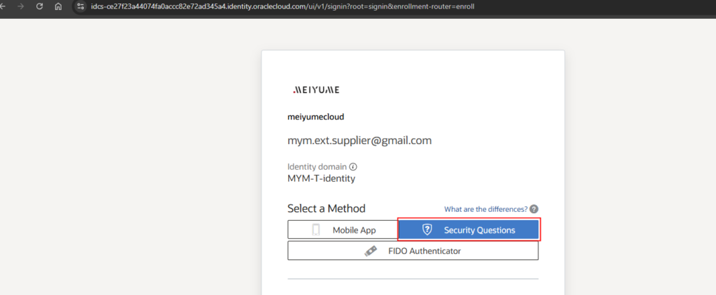 Meiyume Supplier Portal Security Questions